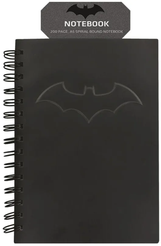 Zápisník Batman - zápisník, formát A5, 100 listov, linajkový papier, krúžkový chrbát, urče