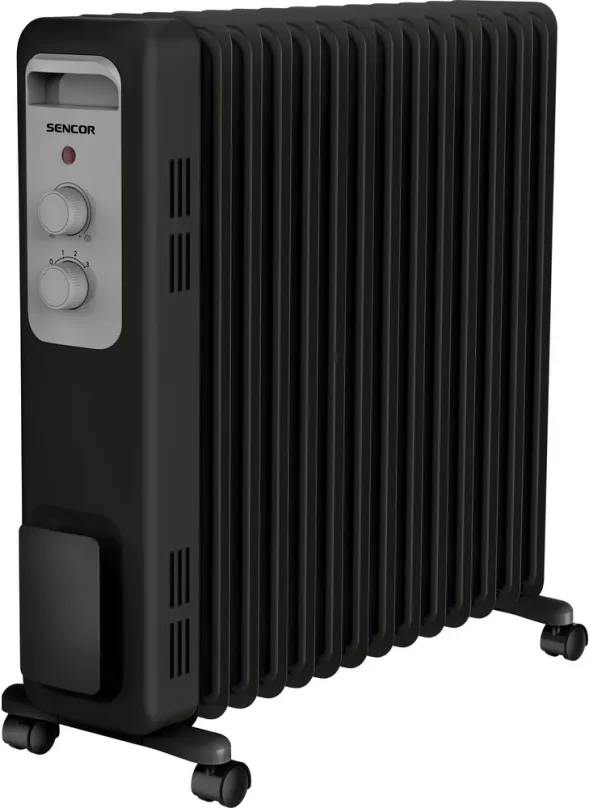 Elektrický radiátor SENCOR SOH 3313BK, do bytu a do domu, vykurovací výkon 2500 W, 3 nasta