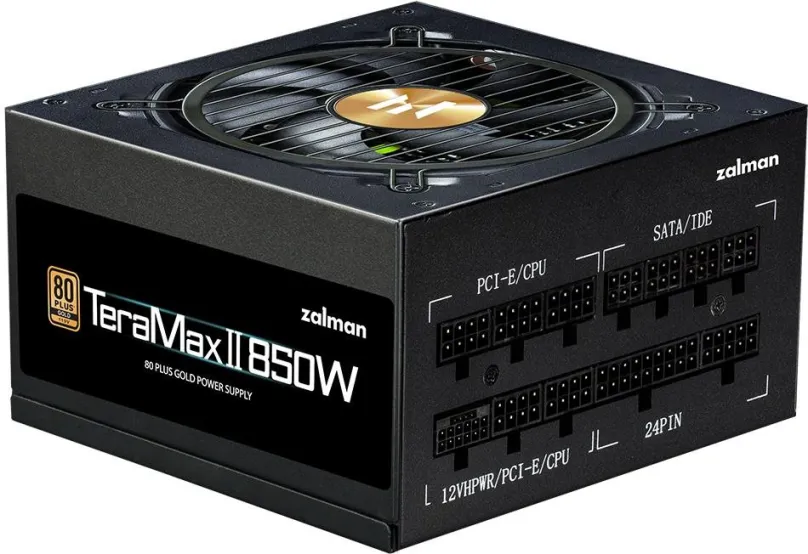 Počítačový zdroj Zalman TeraMax II 850W Black, 850W, ATX, 80 PLUS Gold, účinnosť 90%, 4 ks