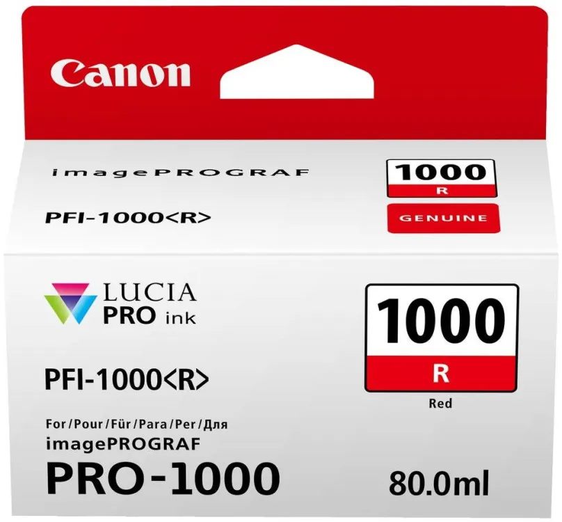 Cartridge Canon PFI-1000R červená, pre tlačiareň Canon imagePROGRAF PRO-1000, až 5355 strá