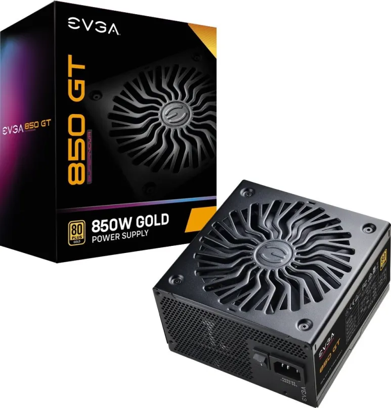Počítačový zdroj EVGA SuperNOVA 850 GT, 850 W, ATX, 80 PLUS Gold, účinnosť 92%, 6 ks PCIe