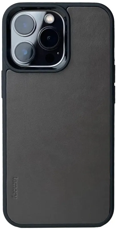 Kryt na mobil Lemory iPhone 13 kožený kryt s podporou MagSafe šedá, pre Apple iPhone 13, m