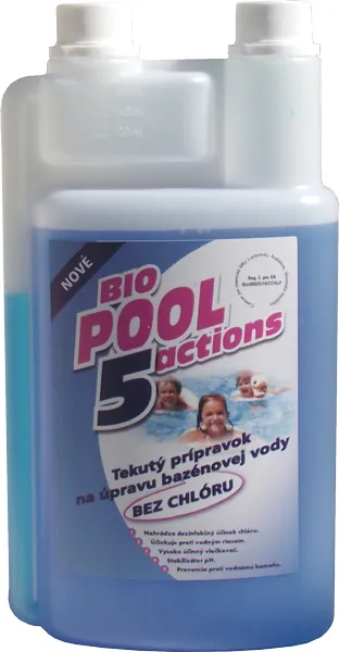 Biopool 5 Actions tekutý prípravok na úpravu bazénovej vody BEZ CHLÓRU