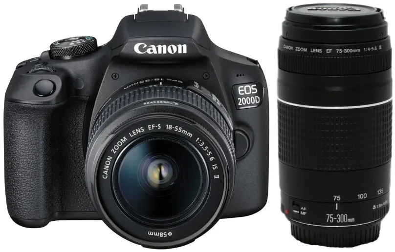 Digitálny fotoaparát Canon EOS 2000D + EF-S 18-55 mm f/3.5-5.6 IS II + EF 75-300 mm f/4-5.6 III