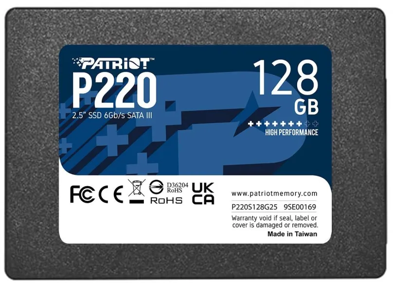 SSD disk Patriot P220 128GB, 2.5", SATA III, QLC (Quad-Level Cell), rýchlosť čítania