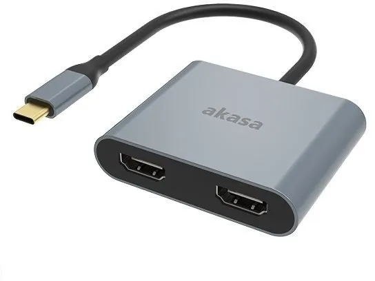 Redukcia Akasa USB Type-C Adaptér - Dual HDMI MST/AK-CBCA26-18BK
