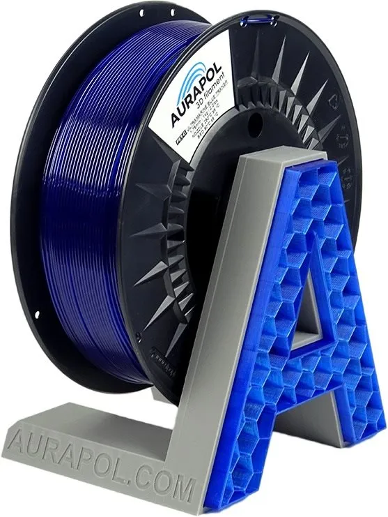 Filament AURAPOL PET-G Filament Ultramarine Modrá transparentná 1 kg 1,75 mm AURAPOL