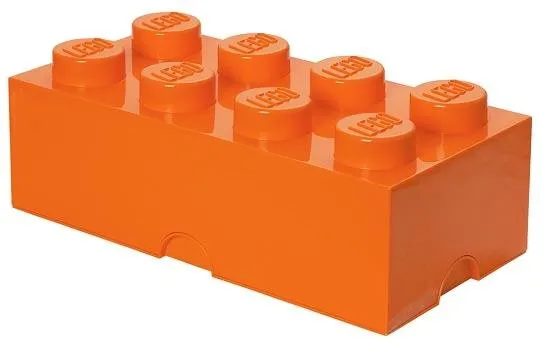 Úložný box LEGO Úložný box 8 250 x 500 x 180 mm - oranžový, s vekom, objem 23 l, materiál