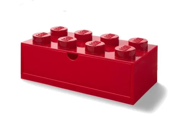 Úložný box LEGO stolové box 8 so zásuvkou červený
