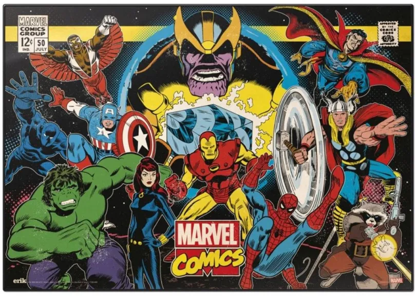 Podložka na stôl Marvel Comics: Retro koláž - podložka na stôl