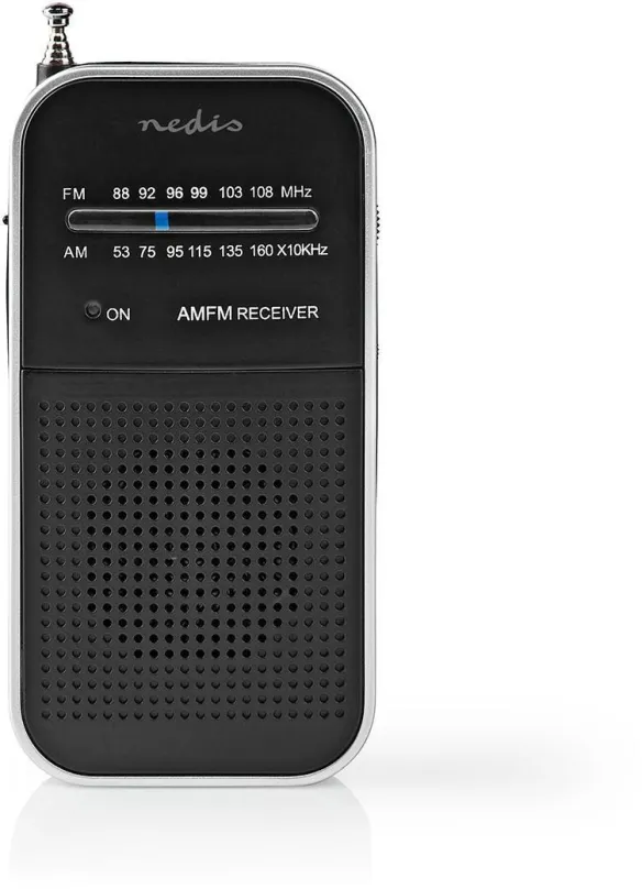 Rádio Nedis RDFM1110SI, klasické, prenosné, AM a FM tuner, výkon 1,5 W, vstup 3,5 mm Jack,