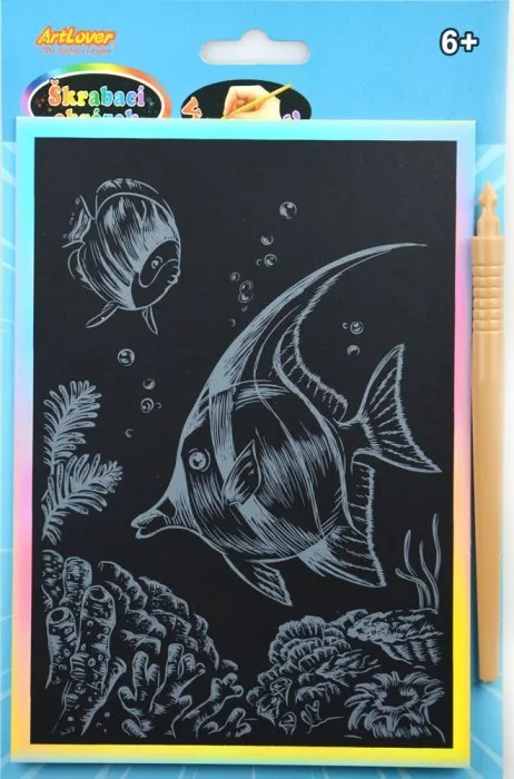 ARTLOVER Dúhový škrabací obrázok - Rybičky