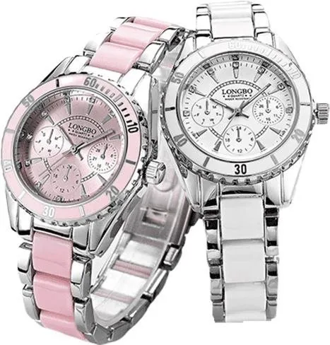 Dámske hodinky Longbo Woman SET - biela/ružová