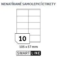 Etikety SmartLine EL/MF-10L105X57, formát A4, obdĺžnikový tvar, matný povrch, rozmery 57 x