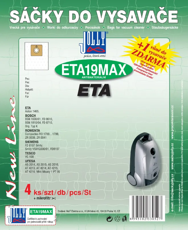 Vrecká do vysávača Vrecká do vysávača ETA19 MAX - textilné