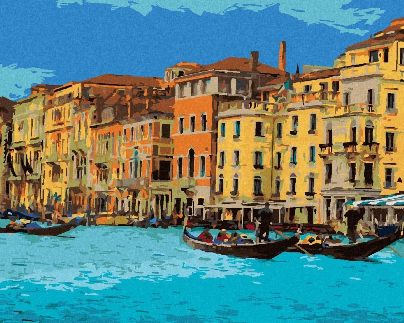 Maľovanie podľa čísel Benátky s turistami, 80x100 cm, vypnuté plátno na rám