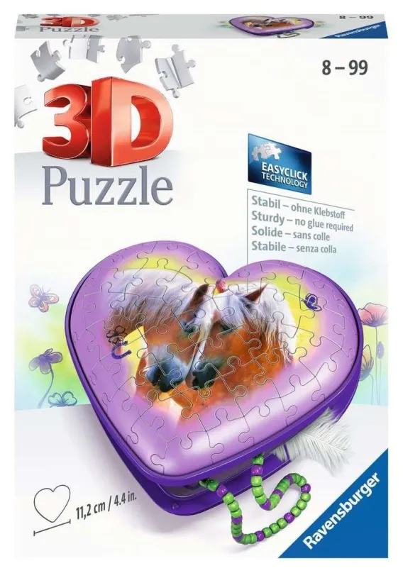 RAVENSBURGER 3D puzzle Srdce Kone 54 dielikov