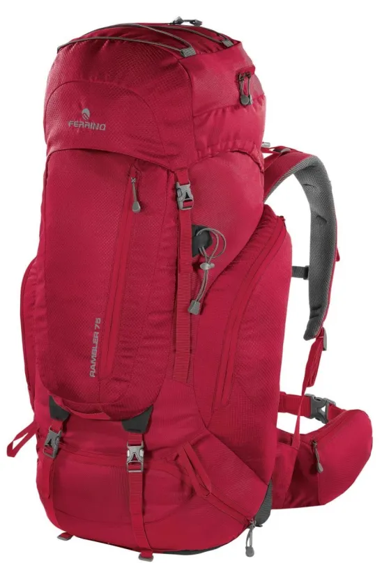 Turistický batoh Ferrino Rambler 75 - red, unisex prevedenie, rozmery 84 x 42 x 21 cm, hmô