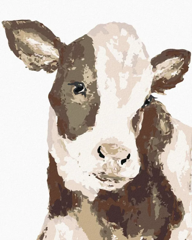 Maľovanie podľa čísel Čiernobiela krava (Haley Bush), 80x100 cm, bez rámu a bez vypnutia plátna