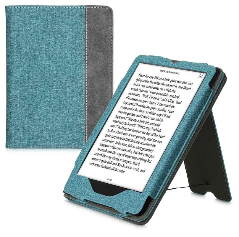 Púzdro na čítačku kníh KW Mobile - Double Leather - KW5626104 - Púzdro pre Amazon Kindle Paperwhite 5 (2021) - šedá, modrá