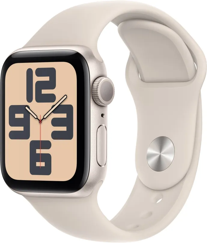 Chytré hodinky Apple Watch SE 40mm Hviezdne biely hliník s hviezdne bielym športovým remienkom - S/M