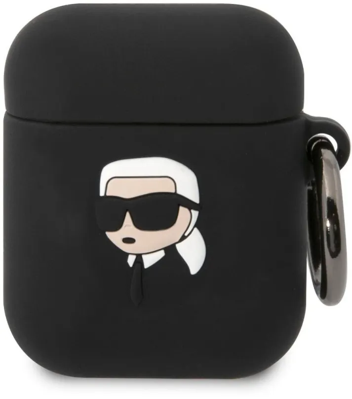 Puzdro na slúchadlá Karl Lagerfeld 3D Logo NFT Karl Head Silikónové Puzdro pre Airpods 1/2 Black