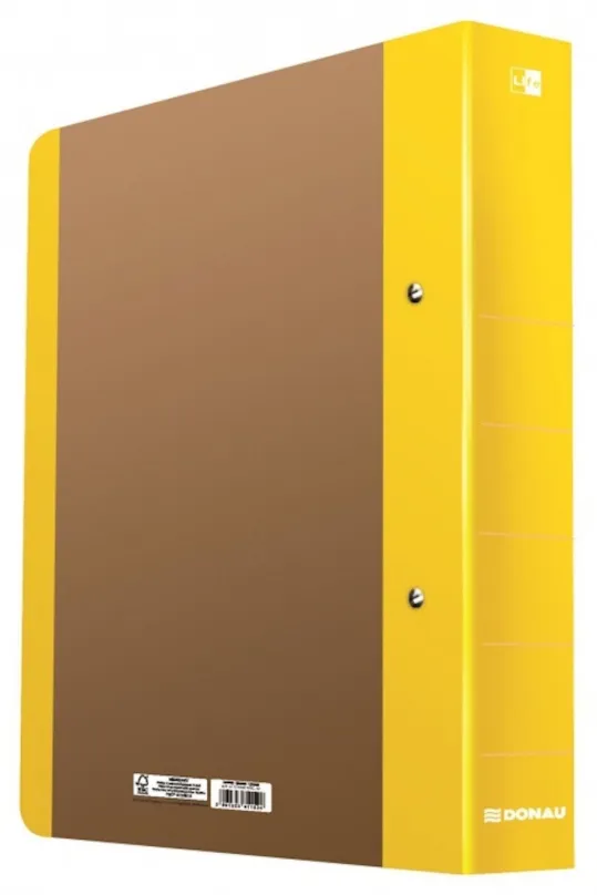 Šanón DONAU Life dvojkrúžkový, A4, 5 cm, neónovo žltý