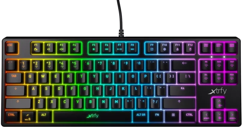 Herná klávesnica XTRFY K4 TKL RGB, Kailh Red, Čierna - US