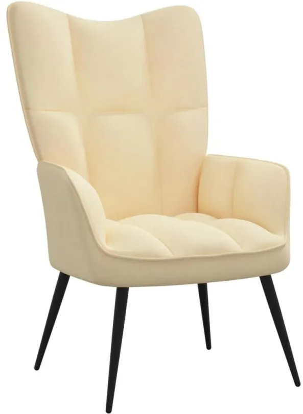 Kreslo Relaxačné stoličky krémovo biela zamat, 328082