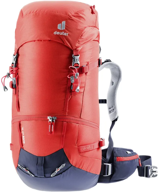 Turistický batoh Deuter Guide 42+ SL červený, s objemom 42 l, dámske prevedenie, rozmery 2