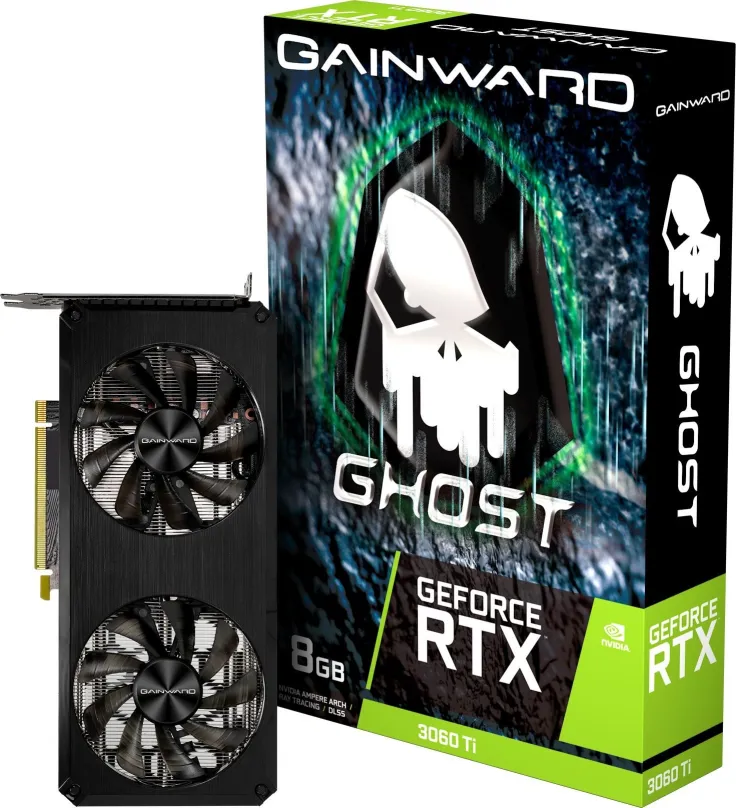 Grafická karta GAINWARD GeForce RTX 3060 Ti Ghost LHR, 8 GB GDDR6 (14000 MHz), NVIDIA GeF