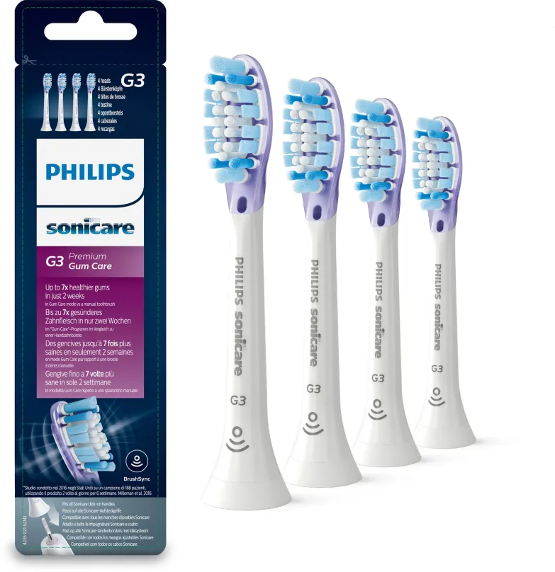 Náhradná hlavica k zubnej kefke Philips Sonicare G3 Premium Gum Care HX9054/17, 4 ks