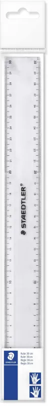 Pravítko STAEDTLER 30 cm, klasické, dĺžka 30 cm, materiál - plast, transparentná farba