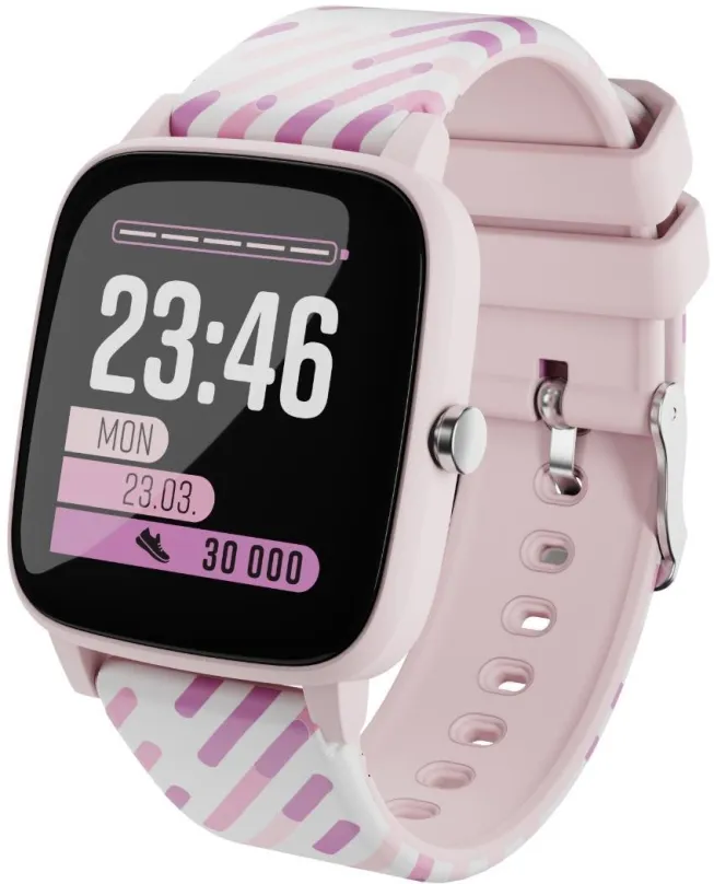 Chytré hodinky LAMAX BCool Pink, detské, s ovládaním v slovenčine, TFT displej, meranie te