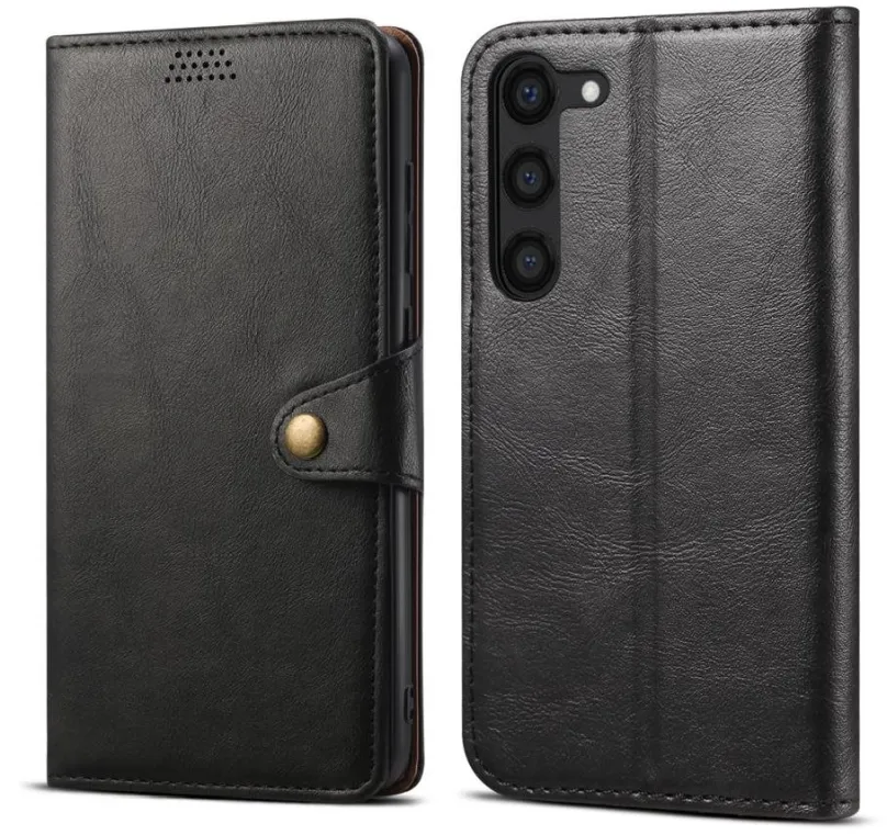 Púzdro na mobil Lenuo Leather flipové púzdro pre Samsung Galaxy S23, čierna