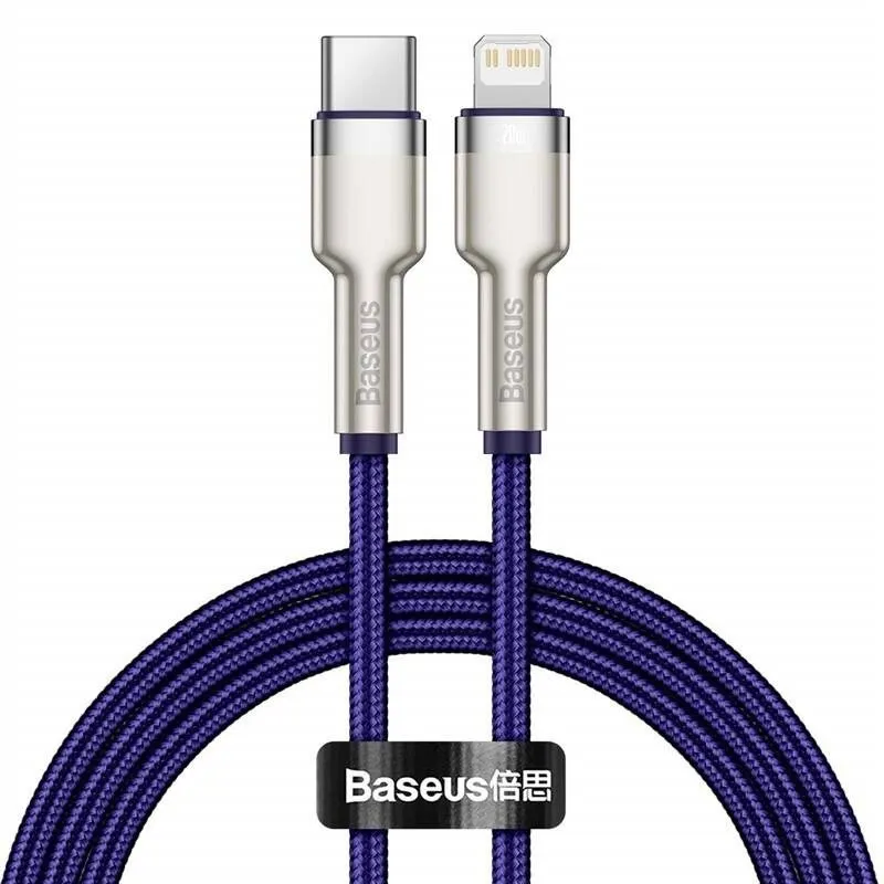Dátový kábel Baseus Cafule Series nabíjací / dátový kábel USB-C na Lightning PD 20W 1m, fialová