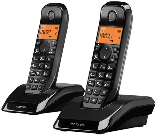 Telefón pre pevnú linku Motorola S1202 Duo Black - HandsFree - Backlight Screen