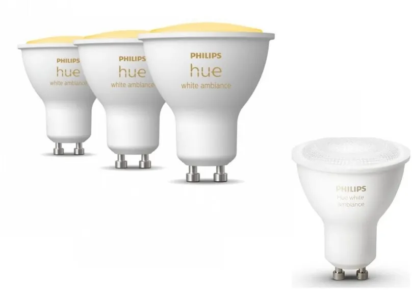 Súprava inteligentného osvetlenia Philips HueWA 4.3W GU10 EUR + Philips HueWA 4.3W GU10 3P EUR