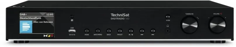 Rádio TechniSat DIGITRADIO 143 (V3) black, internetové, prenosné, DAB+, FM a RDS tuner so