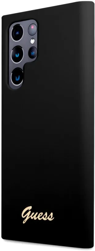 Kryt pre mobil Guess Liquid Silicone Metal Logo Zadný Kryt pre Samsung Galaxy S23 Ultra Black