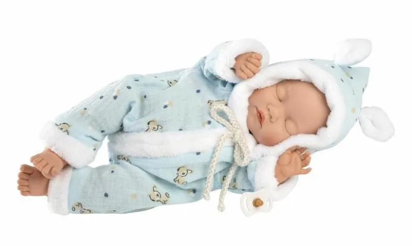 Bábika Llorens 63301 Little Baby - spiaca realistická bábika s mäkkým látkovým telom - 32 cm