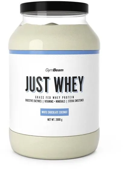 Proteín GymBeam Protein Just Whey 2000 g, white chocolate coconut