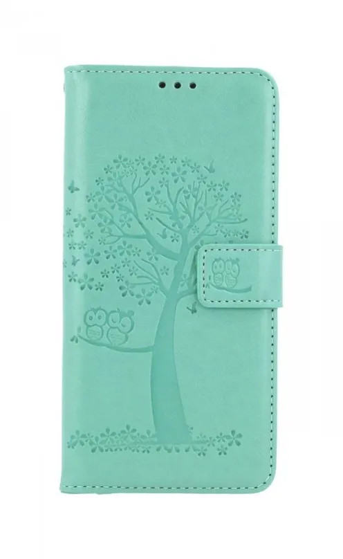 Puzdro na mobil TopQ Xiaomi Redmi 10 knižkové Zelený strom malej sovy 67693