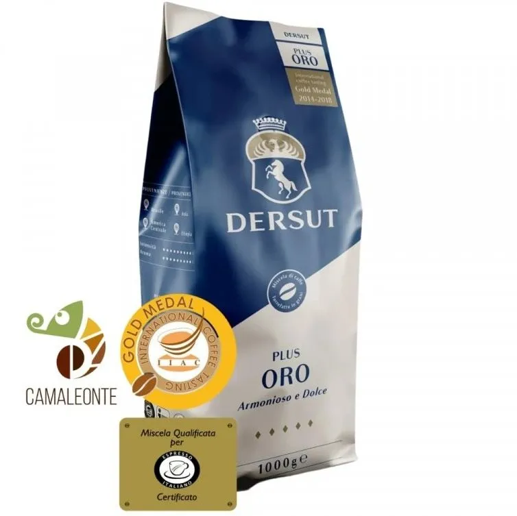 Káva Dersut Zrnková káva Plus Oro 1 kg, zrnková, pôvod Zmes rôzneho pôvodu,