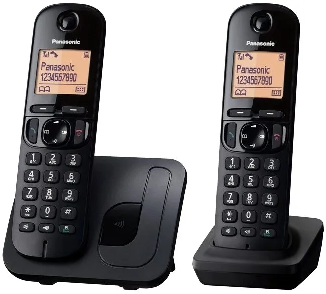 Telefón pre pevnú linku Panasonic KX-TGC212FXB TwinPack Black