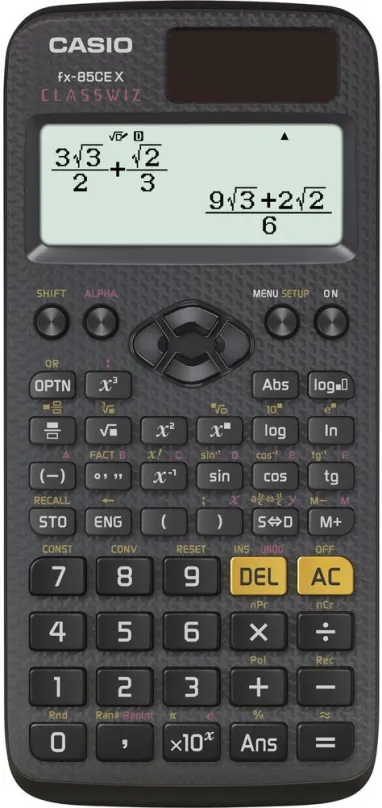 Kalkulačka CASIO CLASSWIZ FX 85 CE X, vedecká k maturite, solárne aj batériové napájanie,