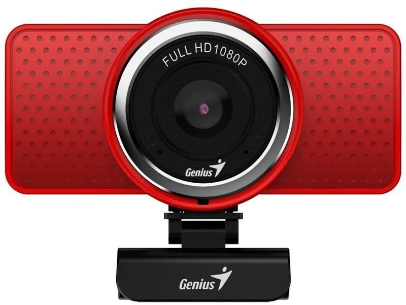 Webkamera GENIUS ECam 8000 red, s rozlíšením Full HD (1920 x 1080 px), fotografia až 2 Mpx
