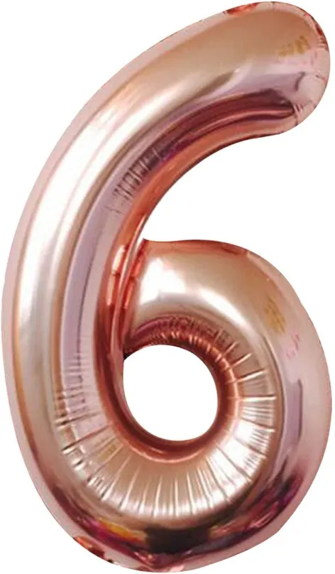 Balóniky Atomia fóliový balón narodeninové číslo 6, ružovo zlatý 82 cm