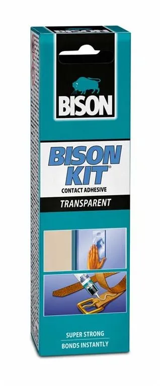 Lepidlo BISON KIT TRANSPARENT 55 ml, kontaktné, zaistí pružný typ spoja, vhodné na použiti