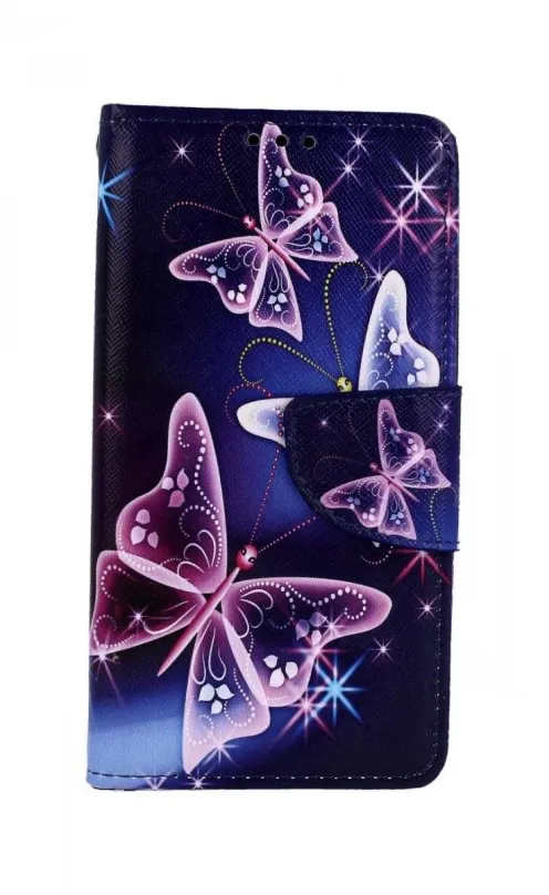 Puzdro na mobil TopQ Puzdro Xiaomi Redmi 7A knižkové Modré s motýlikmi 44129